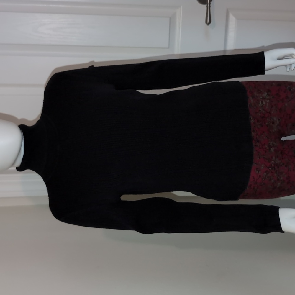 Tommy Hilfiger Turtleneck Ribbed Cotton BLACK Sweater Y2K SzMed EUC